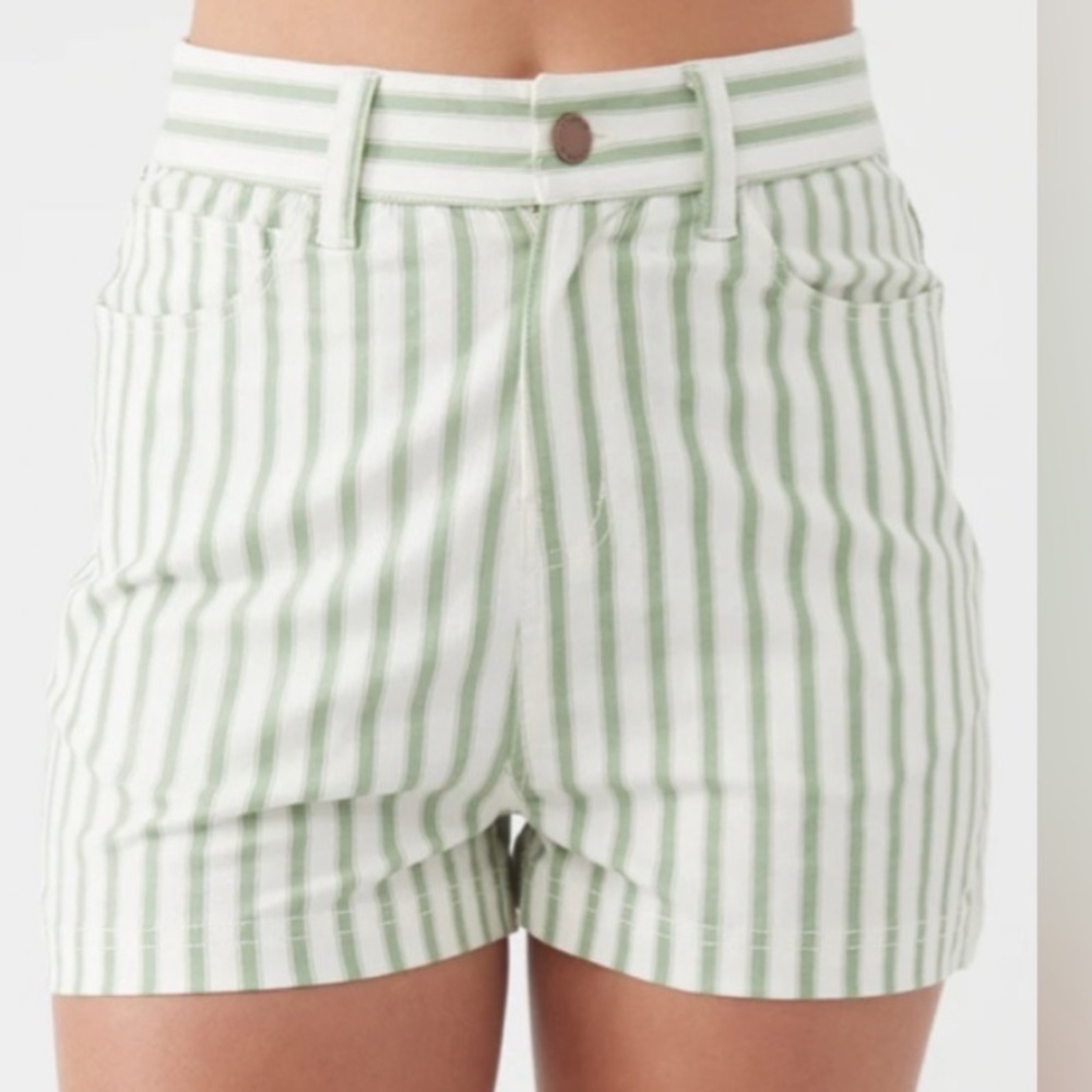 Nwt! O’Neill Sommers High Waist Striped Twill Shorts 27